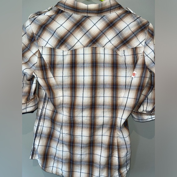 Vintage G by Guess western pearl snap fitted plaid shirt - Picture 9 of 9